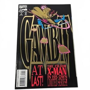 Comic / Gambit #1 / 1st Solo Series / Marvel / Gold Foil Logo / 1993